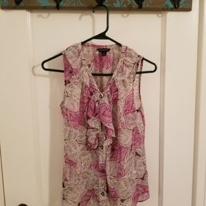 Banana Republic sleeveless ruffle blouse